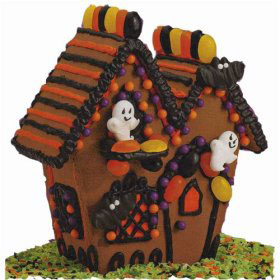 basic haunted halloween gingerbread house