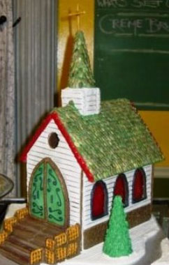 edible church with seed roof