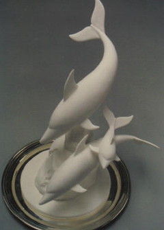 pastillage showpiece dolphins