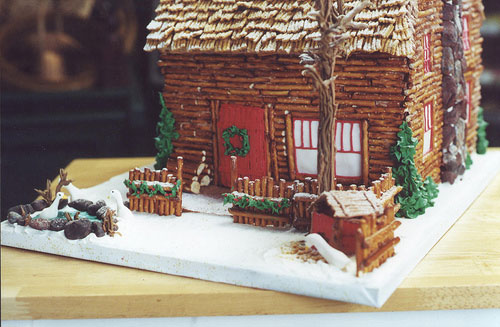 Pretzel Cabin Gingerbread House