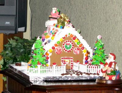 Lexi's  First Gingerbread House - Christmas 2007