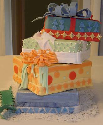 Gift Stack in Rolled Fondant