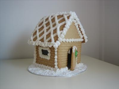 White Christmas gingerbread house