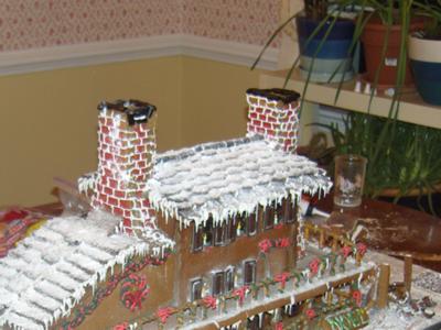 Gingerbread House Roof made of Oreo Thin Crisps