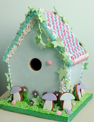 Woodland gingerbread bird house