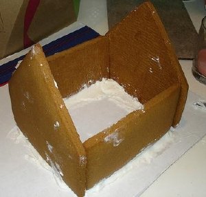 Gingerbread House Being Built