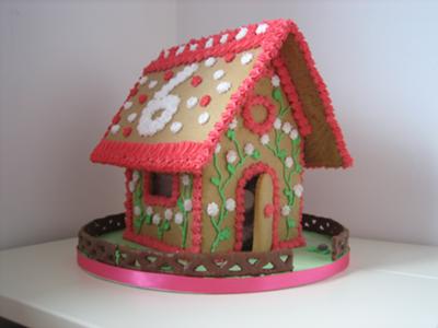 White Christmas gingerbread house