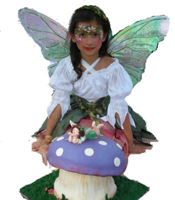 Fondant Mushroom and Fairy Cake